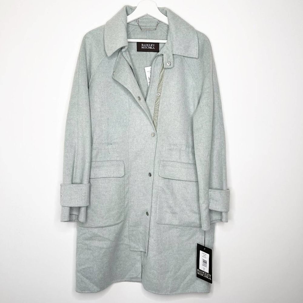 BADGLEY MISCHKA Mint Wool Blend Long Coat 
